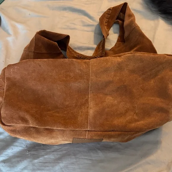 Brown Suede Hobo Bag - Picture 3 of 4